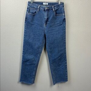 Redial Paris Jeans Straight leg High Waist Medium Wash Crop Denim 29